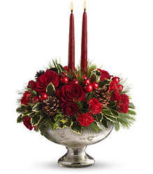 Teleflora's Mercury Glass Bowl Bouquet from Swindler and Sons Florists in Wilmington, OH